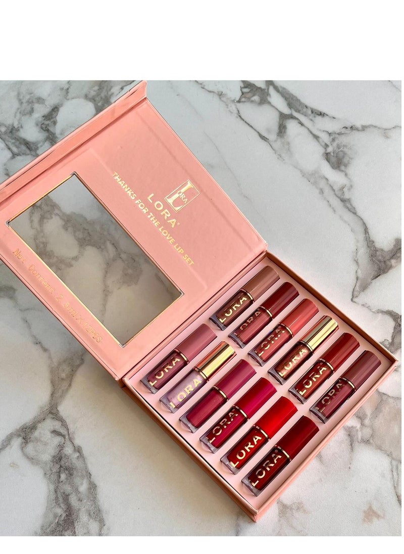LORA Thanks For The Love Lip Set Net Content 2.5ml x 12Pcs  - Image 1