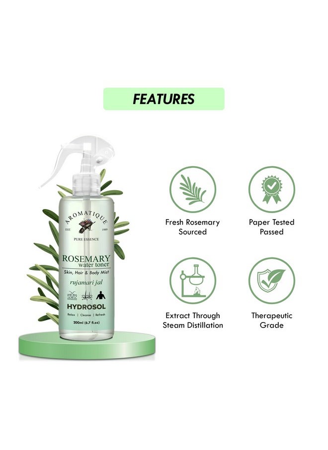 AROMATIQUE Aromatique Rose Mary Water For Hair Growth, Rosemary Hair Mist, Strengthens Hair, Suitable For All Hair Types (Rosemary Water (200ml x 3)  - Image 4