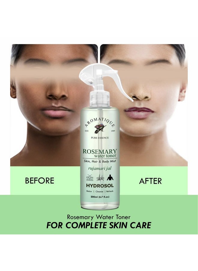 AROMATIQUE Aromatique Rose Mary Water For Hair Growth, Rosemary Hair Mist, Strengthens Hair, Suitable For All Hair Types (Rosemary Water (200ml x 3)  - Image 2