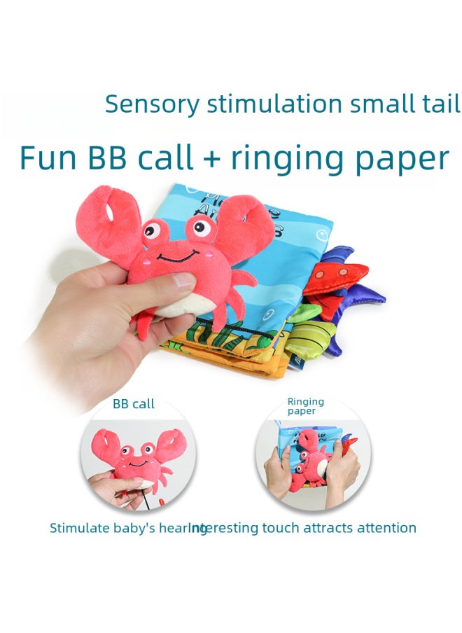 Tear-resistant 3d Cloth Books For Early Education 0-1 Years Old Baby Toys Educational Books For Infants Fabric Babies-Color:Animal Tail Cloth Book-Beetle  - Image 4