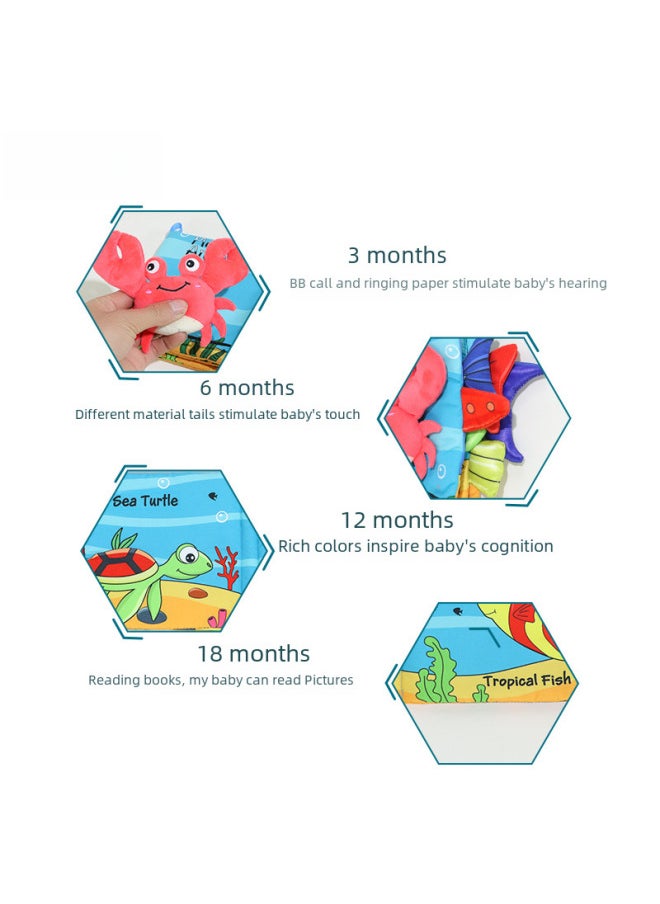 Tear-resistant 3d Cloth Books For Early Education 0-1 Years Old Baby Toys Educational Books For Infants Fabric Babies-Color:Animal Tail Cloth Book-Beetle  - Image 5
