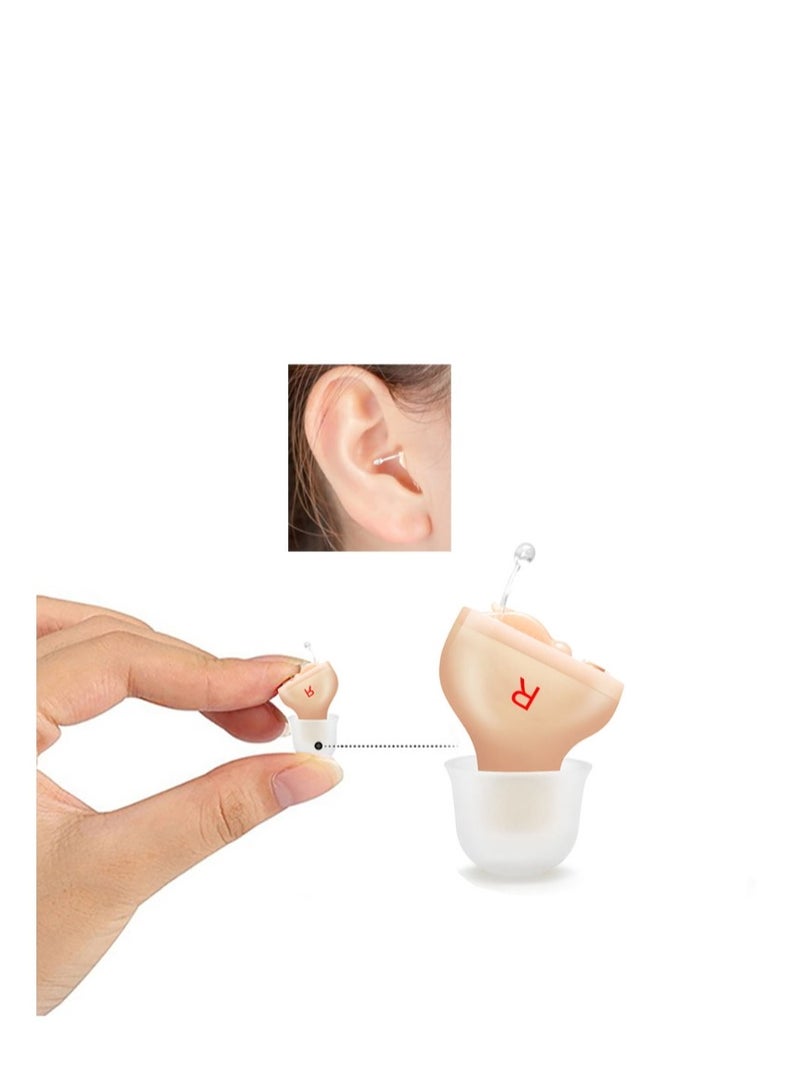 Mini Invisible Hearing-aid Sound Amplifier Volume Adjustable Ear Hearing Assistant Helper for Deaf Elderly Ear Care(For Right Ear) - Image 1