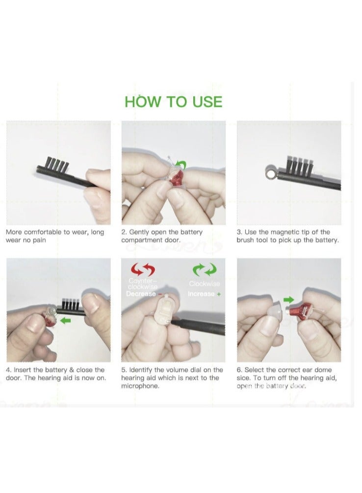 Mini Invisible Hearing-aid Sound Amplifier Volume Adjustable Ear Hearing Assistant Helper for Deaf Elderly Ear Care(For Right Ear) - Image 5