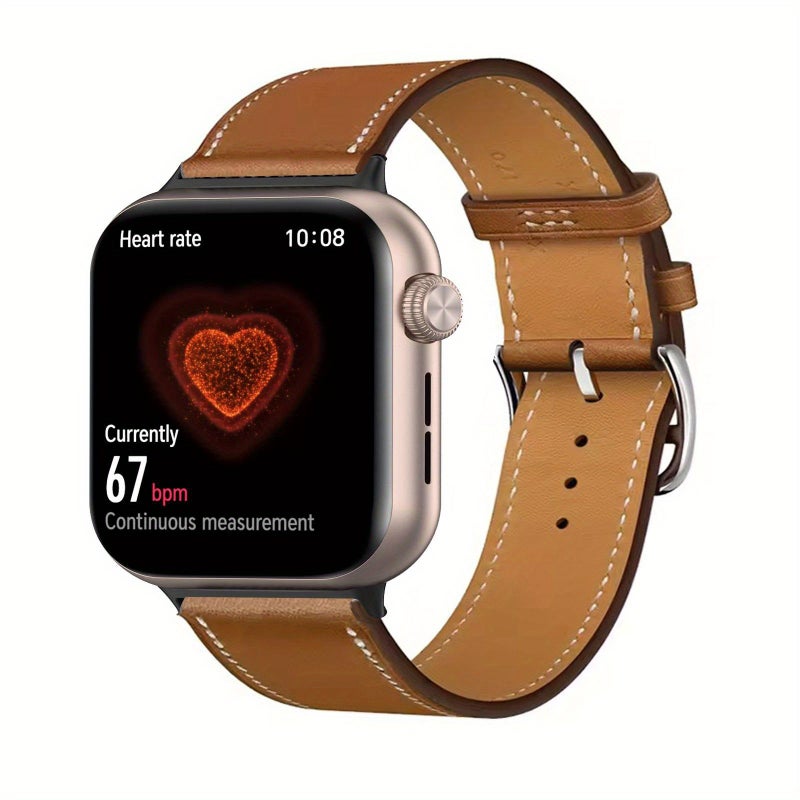 حزام من الجلد الأبيض الصناعي متوافق مع ساعة Honor Watch 5 - حلقة مفردة كلاسيكية - Image 1