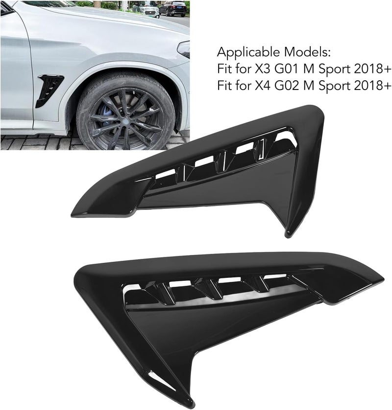 Acouto Iber Mudguard Cover Trim,ABS Material for Enhanced Vehicle Appearance and Im,Carbon Fiber,Vehicle Appearance Upgrade,2018+ Compatible,Mudguard Cover (Bright Black) - Image 2
