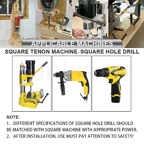 Sunkizzrs® High Speed Steel Square Hole Saw Mortising Chisel (Pack of 1) Woodworking Tool Woodworking Square Drill Bits Auger Drill Bit-Silver (8mm 5/16″) - Image 5