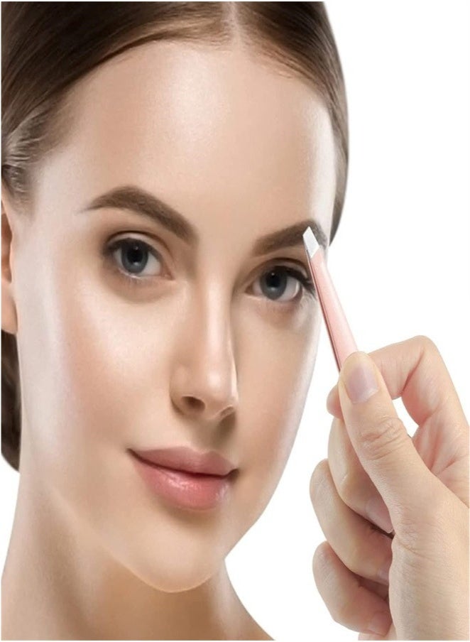 GlamKit 6 PCS Tweezers Set for Women, Eyebrow Tweezers with Curved Scissor for Ingrown Hair, Hair Plucking Daily Beauty Tools with Leather Travel Case - Image 3