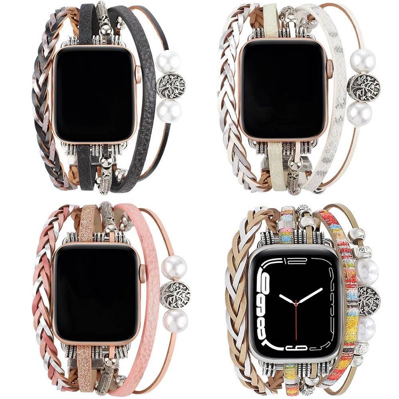 Black Resin Bracelet Strap Smartwatch Band Compatible with Apple Watch with Adjustable Fit Replacement Strap for Daily Wear - Image 2