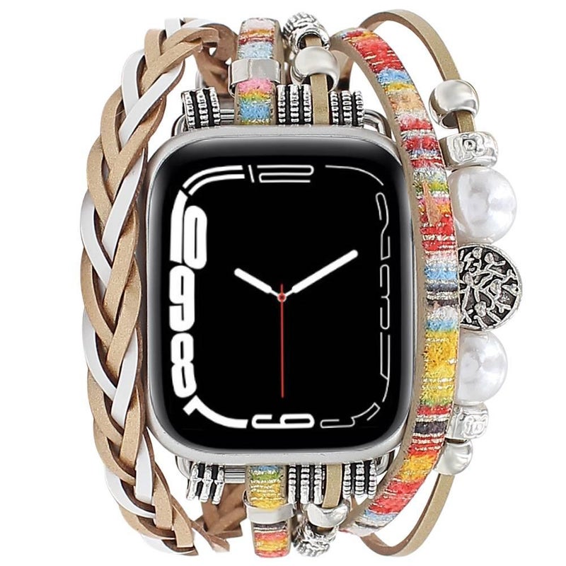 Black Resin Bracelet Strap Smartwatch Band Compatible with Apple Watch with Adjustable Fit Replacement Strap for Daily Wear - Image 1
