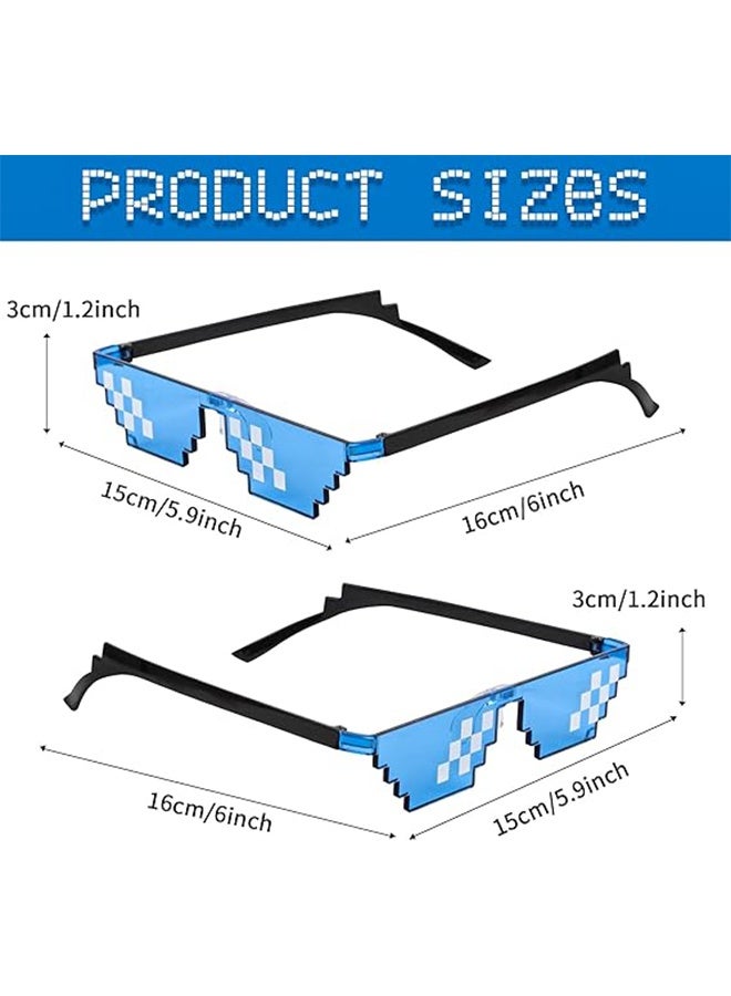 HY [5 Pack] Sunglasses, Men Women Glass 8 Bit Pixel Mosaic Glasses Photo Props Unisex Sunglass for Adults Teens Multiple Colour - Image 2