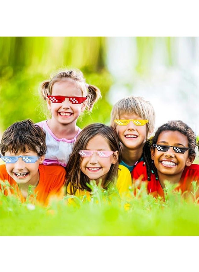 HY [5 Pack] Sunglasses, Men Women Glass 8 Bit Pixel Mosaic Glasses Photo Props Unisex Sunglass for Adults Teens Multiple Colour - Image 5