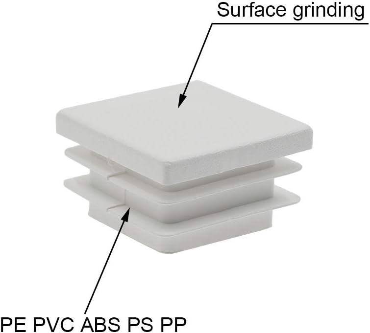 Suiwotin 12Pack 38mm (1 1/2 Inch) Square White Plastic Plug, Square Tubing End Caps, Tubing Post End Cap for 1 1/4" to 1 7/16" Square Tubing (White) - Image 3