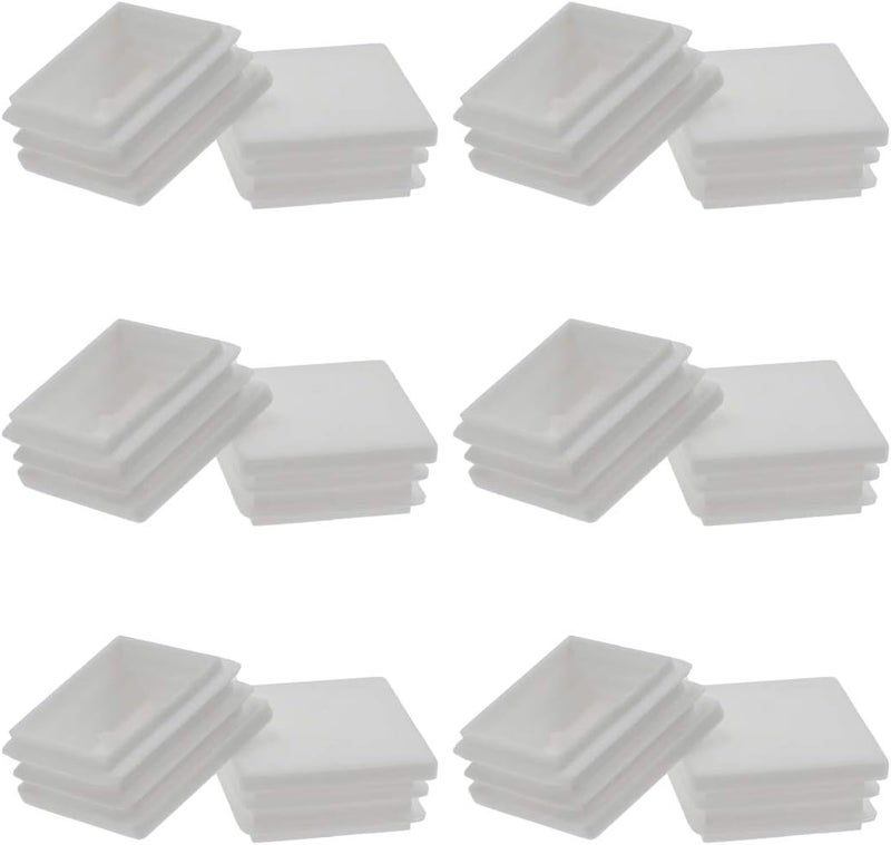 Suiwotin 12Pack 38mm (1 1/2 Inch) Square White Plastic Plug, Square Tubing End Caps, Tubing Post End Cap for 1 1/4" to 1 7/16" Square Tubing (White) - Image 1
