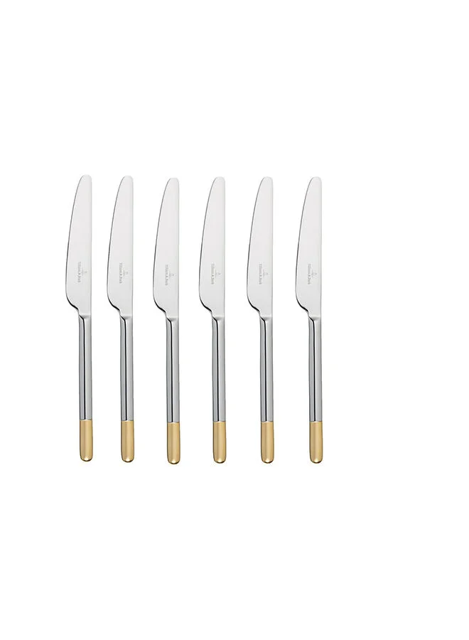 Villeroy & Boch 6-Pieces Ella Partgold Plated Dessert Knife
