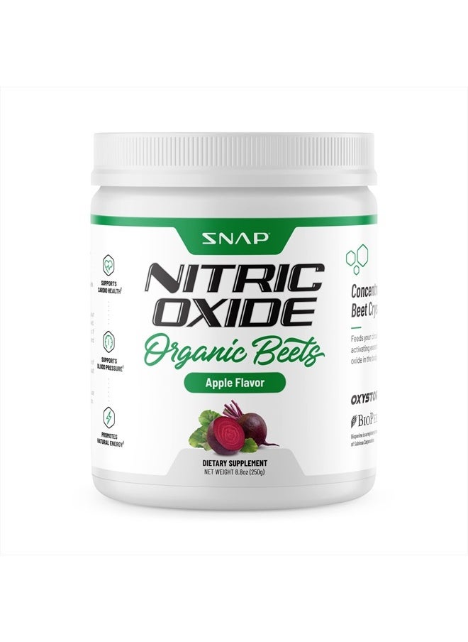 SNAP SUPPLEMENTS - USDA Organic Beet Root Powder, 3-in-1 Nitric Oxide Supplement, Support Healthy Blood Circulation, 250g (Apple) - Image 1