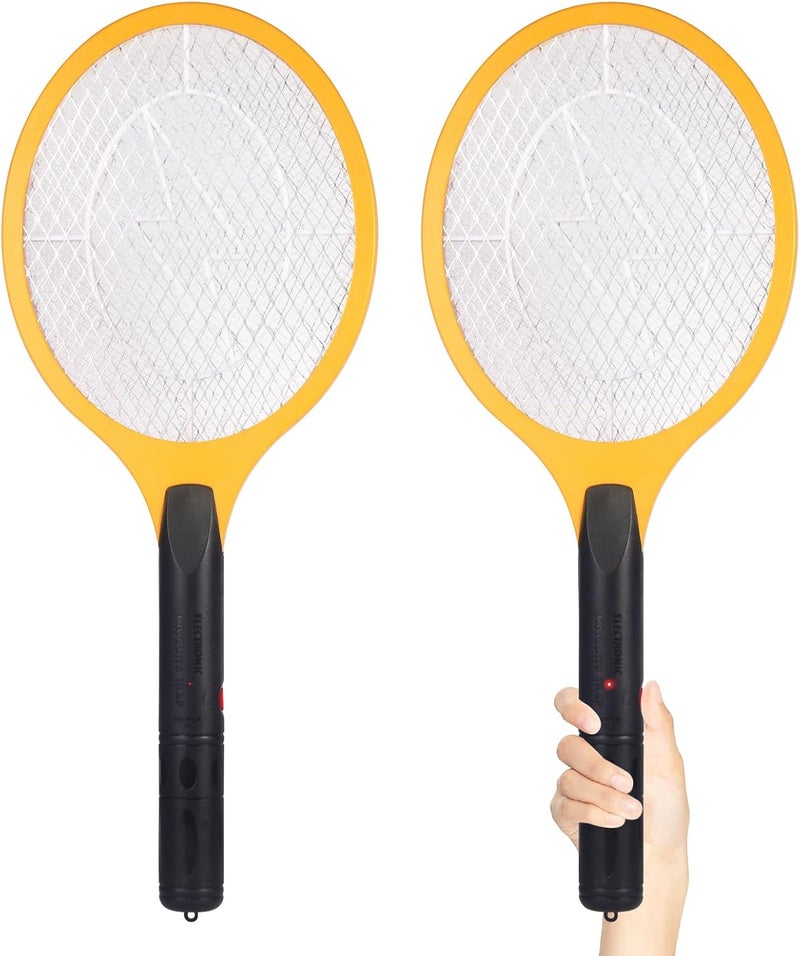 GameXcel Electric Fly Swatter Handheld Bug Zapper - Indoor Outdoor 20in Zapping Racket for Pest Mosquito & Flies - Battery Powered Safe to Touch with 3-Layer Safety Mesh, Large Size, Pack of 2 - Image 1