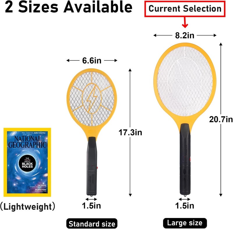 GameXcel Electric Fly Swatter Handheld Bug Zapper - Indoor Outdoor 20in Zapping Racket for Pest Mosquito & Flies - Battery Powered Safe to Touch with 3-Layer Safety Mesh, Large Size, Pack of 2 - Image 2