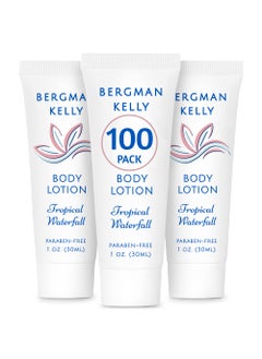 BERGMAN KELLY BERGMAN KELLY - Travel Size Lotion - 1 fl oz, 100 PK, Tropical Waterfall - Delight Your Guests w/Invigorating & Refreshing Body Lotion - Quality Mini & Small Size Guest Hotel Toiletries in Bulk 