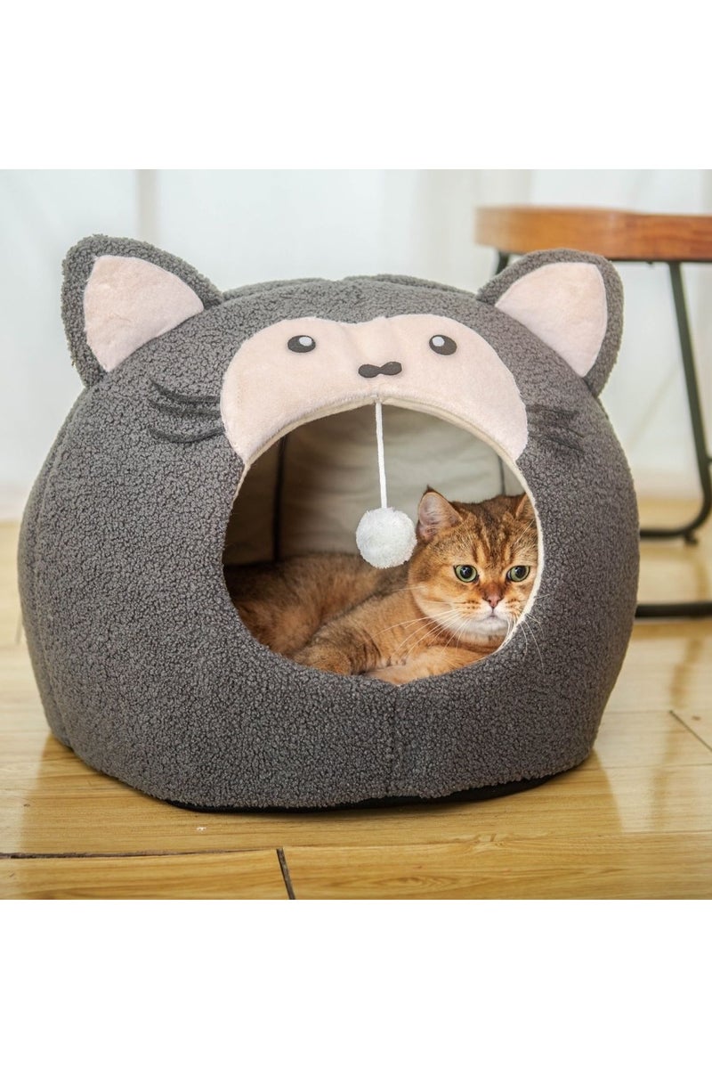A.M New cartoon summer cat bed, small dog bed, closed, detachable and washable thickened cat bed for all seasons, warm - Image 1