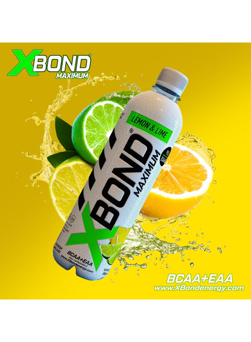 Xbond X-BOND 9g BCAA + EAA Lemon & Lime Maximum Recovery  Non Carbonated Drink Maximum Amino Drink -  Electrolytes Drink - 16 fl oz (500 ml), Sugar Free 34 Calories, 60mg Caffeine Pack of 12 - Image 5
