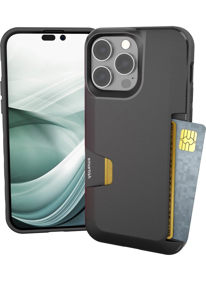 Smartish Smartish® iPhone 14 Pro Max Wallet Case - Wallet Slayer Vol. 1 [Slim + Protective] Credit Card Holder - Drop Tested Hidden Card Slot Cover Compatible with Apple iPhone 14 Pro Max - Black Tie Affair  - Image 1
