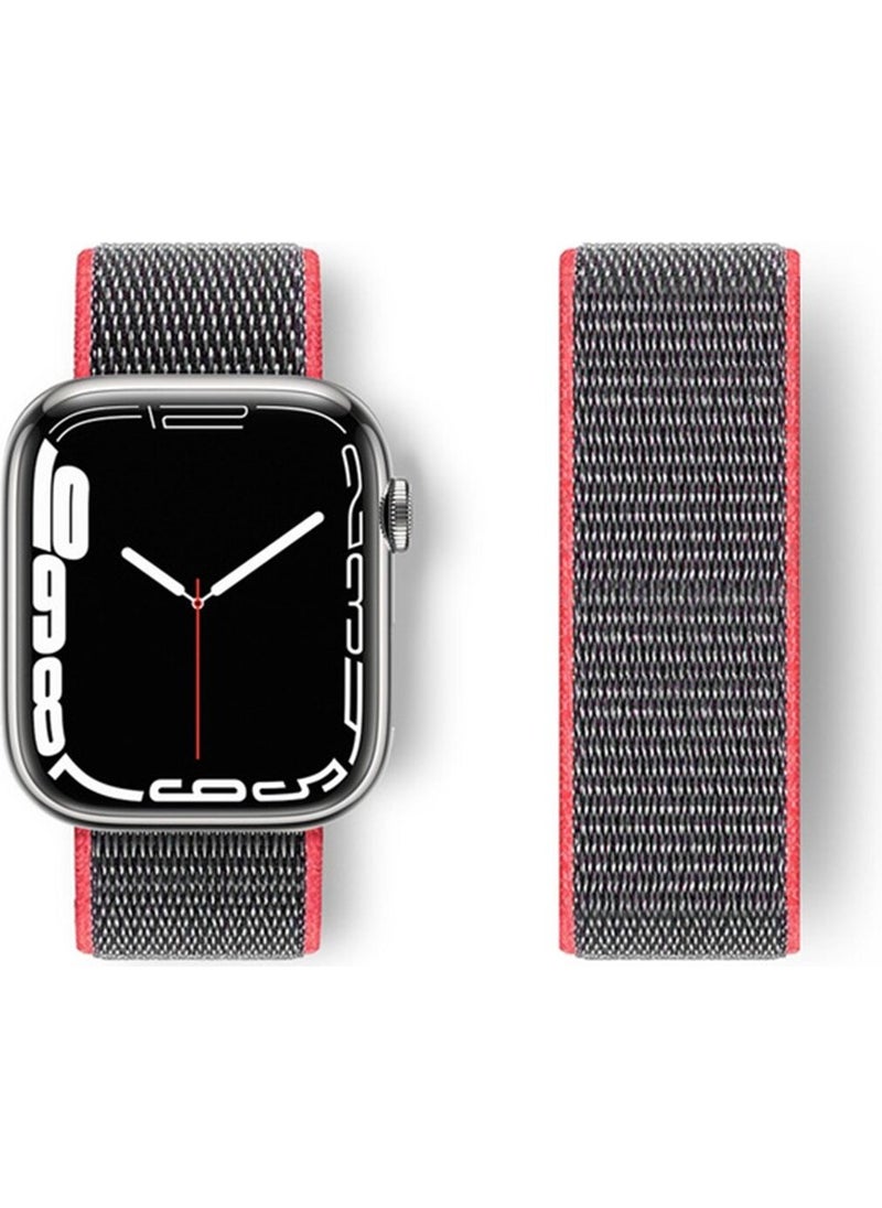 HappyCase - Apple Watch 38MM Mesh Velcro Band - Pink-Grey - Image 1