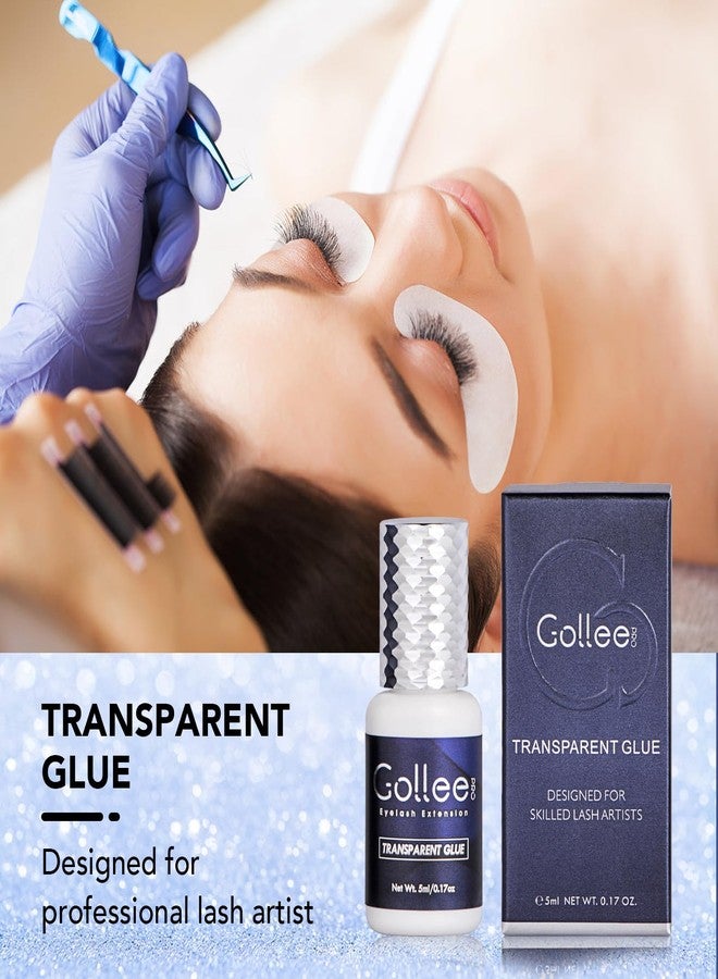 GOLLEEPRO Transparent Eyelash Extension Glue Lash Glue for Eyelash Extensions - (0.17fl.oz / 5ml) 1-2 S Fast Drying/Retention 6 Week/Clear Eyelash Adhesive for Eyelash Extensions Professional Supplies - Image 3