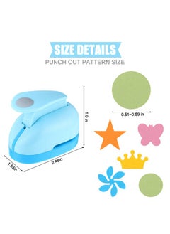 Zonon 6 Pieces Craft Hole Punch Paper Punches Handmade Scrapbook Puncher Mixed Shapes Punches Tools For Kids Paper Supplies Circle Star Heart Crown Flower And Butterfly Shapes  - Image 2