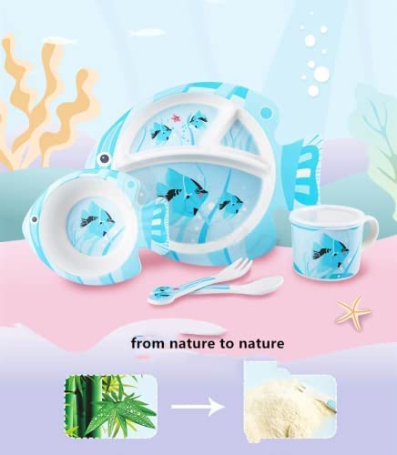VBE VBE Animal Designs Shape Kids Bamboo Fiber Dog Animal Kids Design Plates and Cup Feeding Set Dog Design Dinner Set Party Sets Lunch Sets Fun Plate Sets MS11  - Image 5