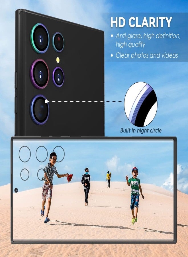 CloudValley for Samsung Galaxy S22 Ultra Camera Lens Protector [3+2], Anti Scratch HD Tempered Glass Back Camera Protective Film Ring Cover, Colorful - Image 3