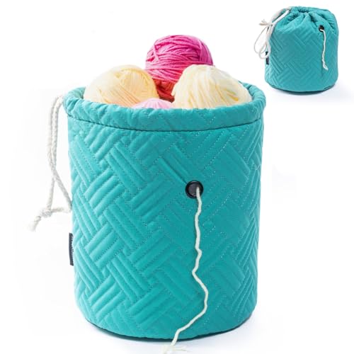 MYBAGZING Yarn Bag Small Crochet Bag Organizer Drawstring Yarn Storage Bags Yarn for Crocheting Knitting Bag for Crochet BeginnerYarn Holder Yarn Bowl with Pocket for Crochet Accessories - Image 1