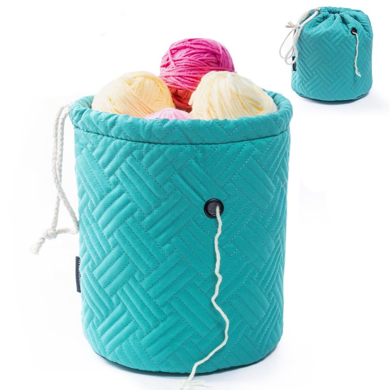 MYBAGZING Yarn Bag Small Crochet Bag Organizer Drawstring Yarn Storage Bags Yarn for Crocheting Knitting Bag for Crochet BeginnerYarn Holder Yarn Bowl with Pocket for Crochet Accessories - Image 2