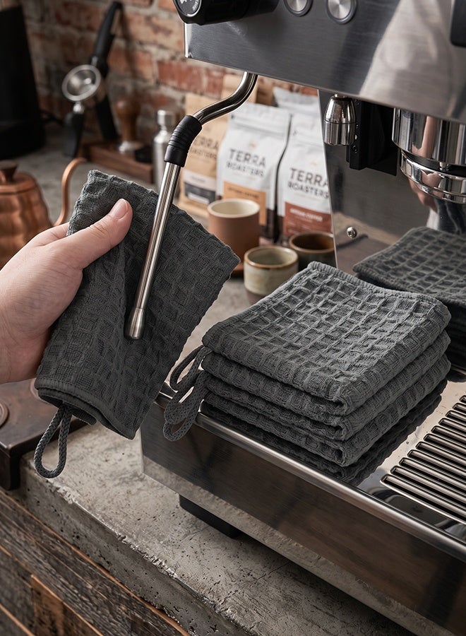 HOME-MART Coffee Towels 4 Pack 30x30cm Microfiber Barista Machine Cloth Cleaning Accessories for Coffee Bar Espresso Machine, Steam Wand, Countertop