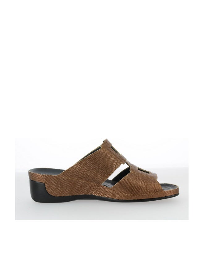 Vital Ladies Wedge Sandals Tina - Lizard 0813AS bronze - Image 1