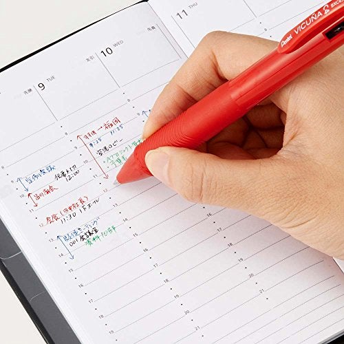 Pentel Ballpoint Pen Vicuna, Extra Fine, Black, Red, Blue, Green, Red (BXC45B) - Image 5