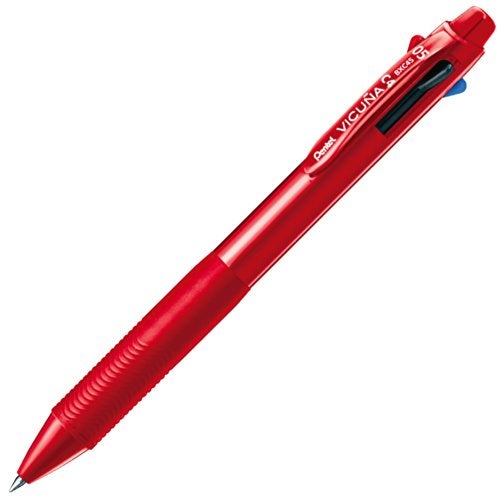 Pentel Ballpoint Pen Vicuna, Extra Fine, Black, Red, Blue, Green, Red (BXC45B) - Image 1