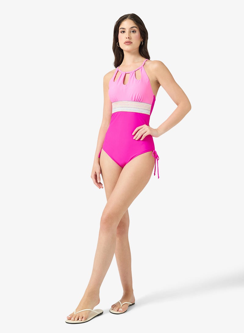 ELLA Halter Neck Swimsuit With Tie Up Detail - Image 4