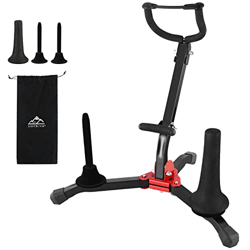 EASTROCK EASTROCK AltoTenor Saxophone Stand Folding Saxophone Stand Saxophone Holder Rack with ClarinetFlute StandStraight Saxophone StandPortable Bag 