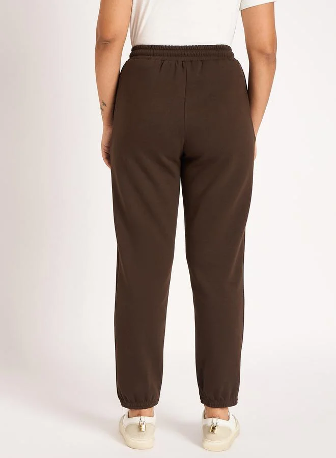 Femmella  Coffee Brown Fleece Joggers for Women | Best Price UAE