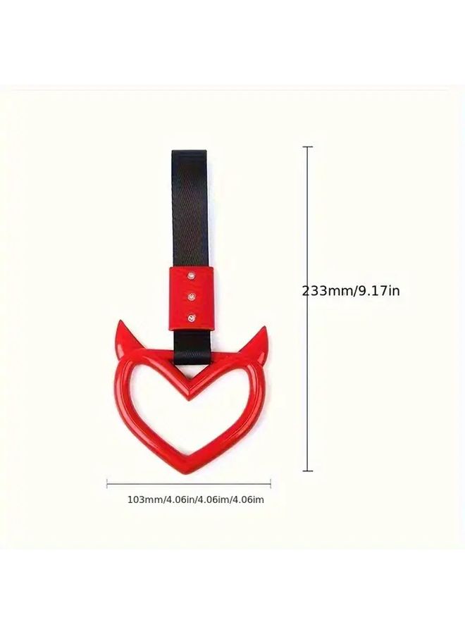 Car Safety Warning Hanging Ring Red Vehicle Rear Bumper Heart Shaped Hand Pull Ring - Image 2