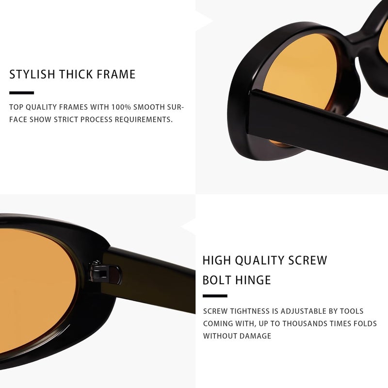 VANLINKER Polarized Retro Oval Sunglasses for Women and Men Small 90s Style VL9580 - Image 4