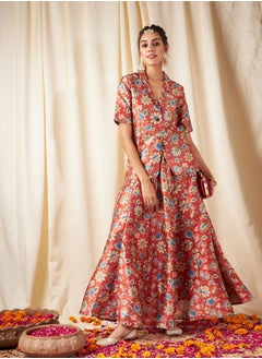 Floral Print Notch Neck Longline Blazer and Maxi Skirt Co-ords - pzsku/ZFB10E29775140338E07CZ/45/_/1730198250/82648a7b-5768-4a46-bebb-4610b3818c8f