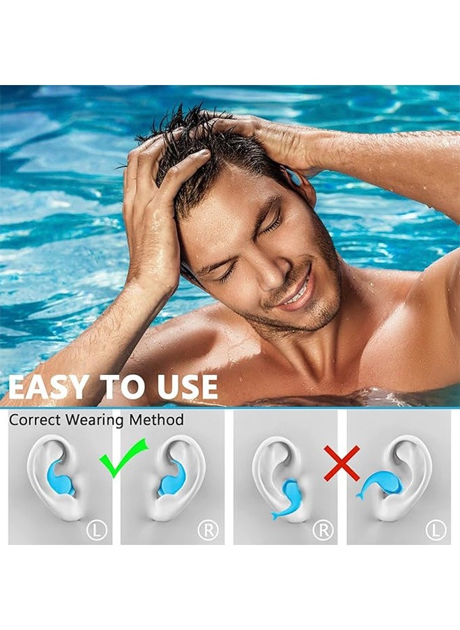 Generic - Ear Plugs for Swimming Reusable Silicone Earplugs for Noise Reduction Surfing Shooting Motorcycle Sleeping Snoring Hearing Protection Earbuds for Noise Cancelling Easy to Use and Carry Blue - Image 1