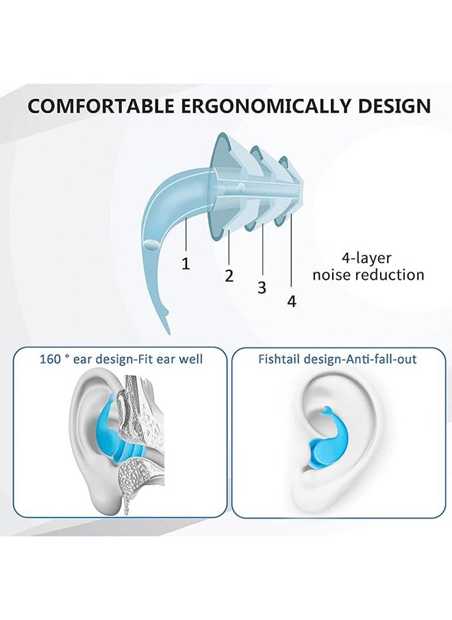 Generic - Ear Plugs for Swimming Reusable Silicone Earplugs for Noise Reduction Surfing Shooting Motorcycle Sleeping Snoring Hearing Protection Earbuds for Noise Cancelling Easy to Use and Carry Blue - Image 1