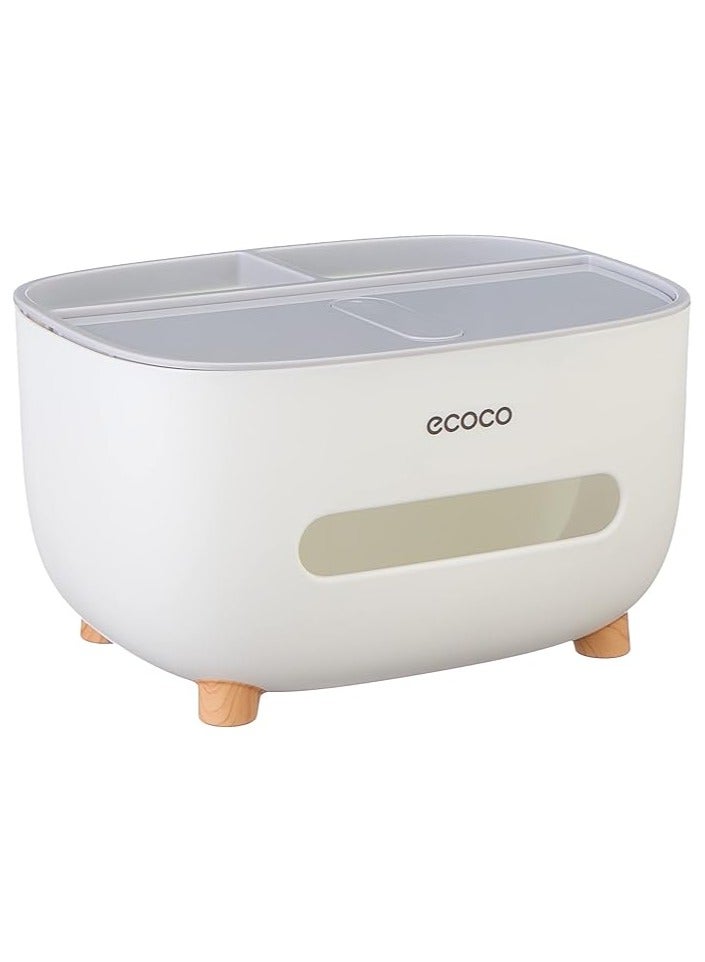 ecoco Eco-friendly tissue box holder with storage space, multifunctional tissue box made of ABS material, storage organizer for the bathroom, bedroom, and office, pink.CODE3584  - Image 2