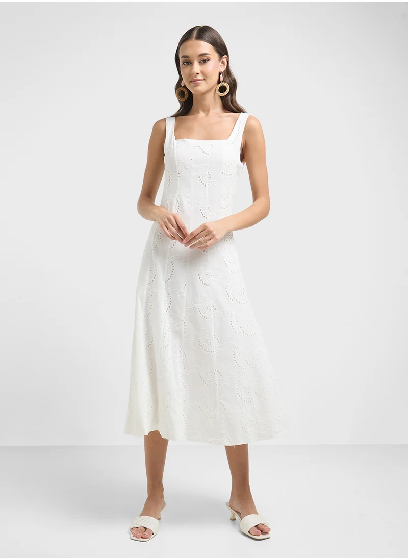 ELLA Square Neck Lace Dress