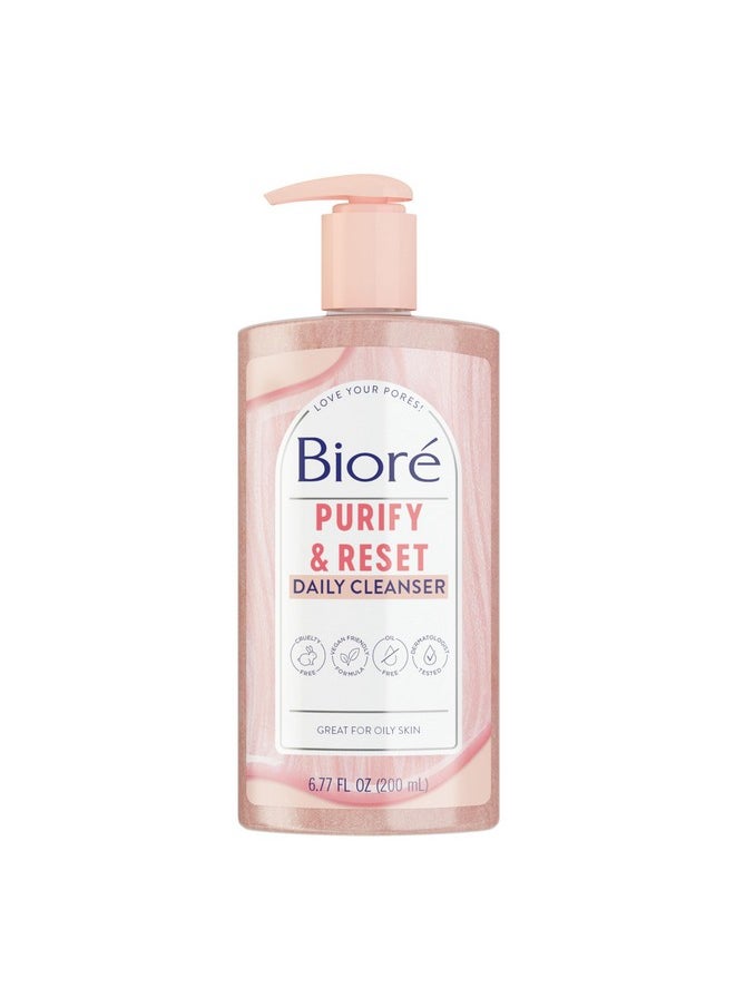 Biore - Rose Quartz + Charcoal Daily Purifying Cleanser, Oil Free Facial Cleanser Energizes Skin, Dermatologist Tested And Cruelty Free, 6.77 Oz, Packaging May Vary - Image 1