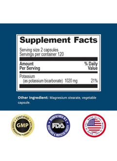 Life Enhancement Life Enhancement Potassium Supplement, 1020 mg, 120 Servings, 240 caps  - Image 4