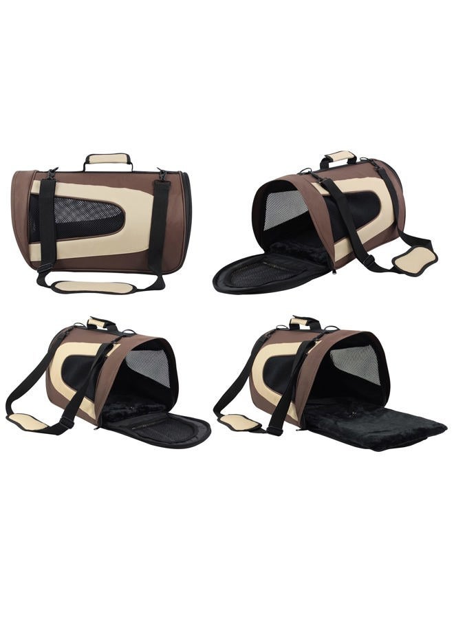 EliteField Deluxe Soft Pet Carrier (3 Year Warranty, Airline Approved), Multiple Sizes and Colors Available (18" L x 10" W x 11" H, Brown+Beige) - Image 4