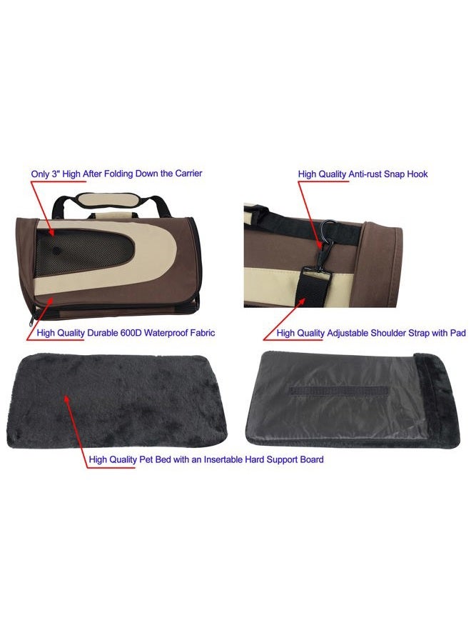 EliteField Deluxe Soft Pet Carrier (3 Year Warranty, Airline Approved), Multiple Sizes and Colors Available (18" L x 10" W x 11" H, Brown+Beige) - Image 5